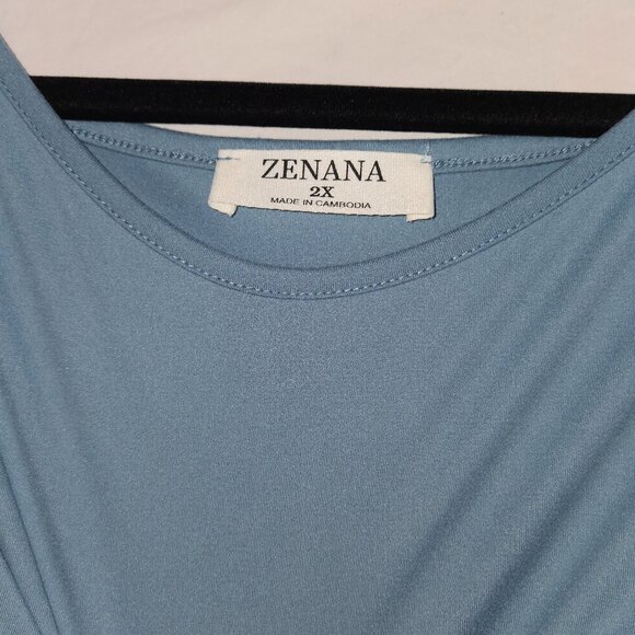 2x Zenana smoky blue knee length dress - Picture 4 of 4